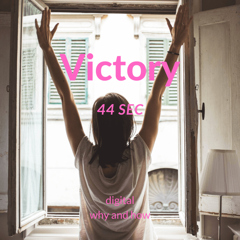 Die pose der Sieger ist Victory mit erhobenen Armen Stress senken